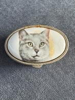 Vintage Pillendoosje met Kattenafbeelding, Ophalen