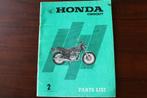 Honda CB500T 1975 motorcycle parts list CB 500 Twin, Motoren, Handleidingen en Instructieboekjes, Ophalen of Verzenden, Honda