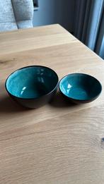 Set van 2 schaaltjes van Tavola zwart met blauw-groen NIEUW, Ophalen of Verzenden, Nieuw, Overige stijlen, Schaal of Schalen