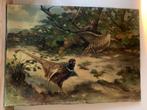 Schilderij Th Selhorst fazanten , gesigneerd, Antiek en Kunst, Ophalen of Verzenden