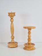 Vintage brutalist zuil & vloer kandelaar hout 1970 pedestal, Huis en Inrichting, Woonaccessoires | Zuilen en Pilaren, N, Ophalen of Verzenden