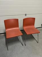 2 oranje kleur stoelen, Huis en Inrichting, Stoelen, Twee, Gebruikt, Ophalen, Overige kleuren