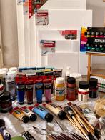Nieuw Groot Schilderspakket - Acrylverf, Doeken, Penselen, Ophalen, Nieuw, Acrylverf