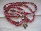 Grote ketting, roze kralen goede staat, Sieraden, Tassen en Uiterlijk, Kettingen, Ophalen of Verzenden, Zo goed als nieuw, Roze
