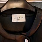 Sandro Paris kort zwart jasje met ritsdetails satin 38 50333, Maat 38/40 (M), ., Zwart, Sandro