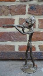 Benin brons  krijger met musket, Antiek en Kunst, Ophalen of Verzenden, Brons