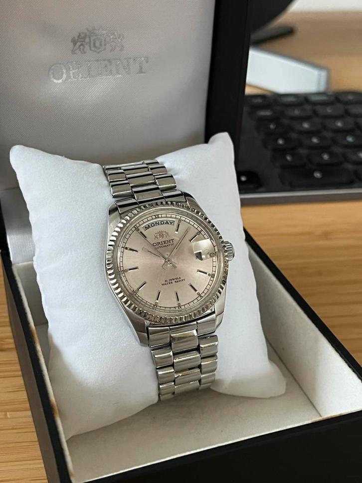 Orient Day Date President Horloge 36mm ZGAN, Sieraden, Tassen en Uiterlijk, Horloges | Heren, Zo goed als nieuw, Polshorloge, Overige merken