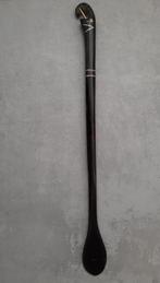 Antieke lange houten schoenlepel met olifanten kop, Ophalen of Verzenden