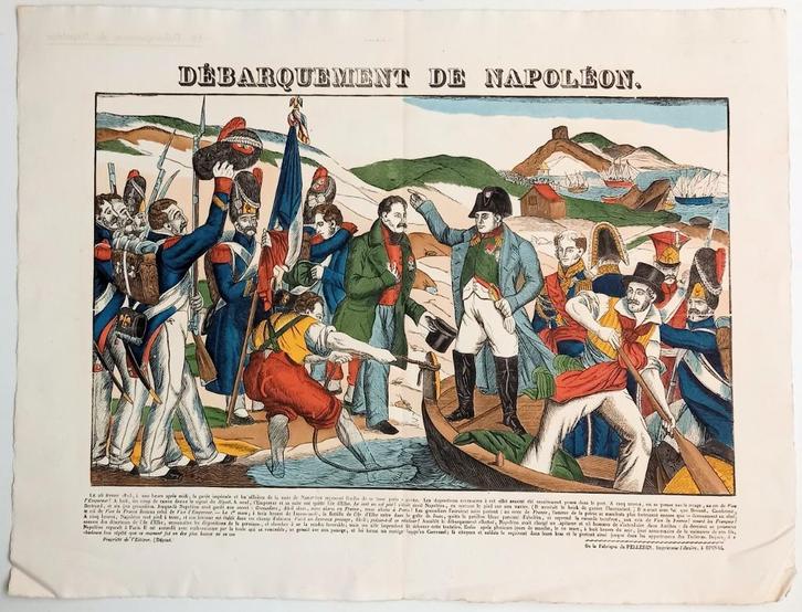 [Epinal Pellerin] Débarquement de Napoléon, Antiek en Kunst, Kunst | Litho's en Zeefdrukken, Ophalen of Verzenden