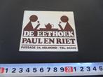 sticker helmond DE EETHOEK paul en riet passage, Ophalen, Zo goed als nieuw