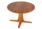 vintage ronde verlengbare eettafel teak massief gratis bezor, Huis en Inrichting, Tafels | Eettafels, Gebruikt, 100 tot 150 cm