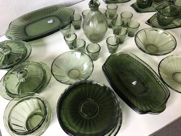 Hollandia persglas servies A Copier Leerdam Groen ZEER goed beschikbaar voor biedingen