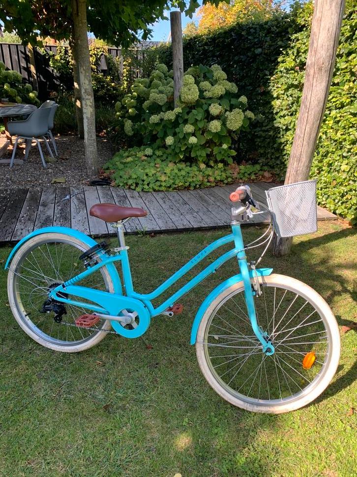Elops 500 meisjesfiets blauw - 24 inch - 8-11 jaar, Fietsen en Brommers, Fietsen | Meisjes, Gebruikt, 24 inch, Handrem, Versnellingen