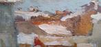55 bij 45 0p paneel  mooie  winter gesigneerd, Antiek en Kunst, Kunst | Schilderijen | Klassiek, Ophalen of Verzenden