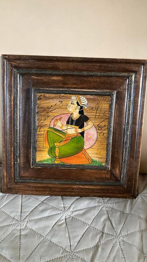Moghul schilderij op paneel in mooie lijst., Antiek en Kunst, Kunst | Niet-Westerse kunst, Ophalen of Verzenden