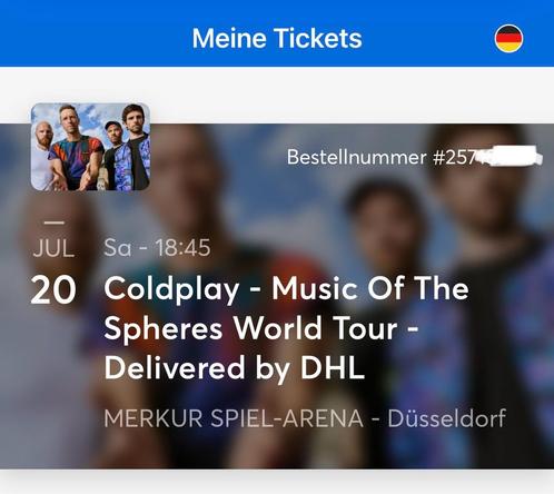 Coldplay Music of the Spheres 20-7 Düsseldorf losse plekken!, Tickets en Kaartjes, Concerten | Pop, Drie personen of meer, Juli