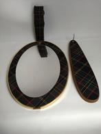 vintage sixtees retro spiegel Schotse Ruit met borstelhouder, Huis en Inrichting, Woonaccessoires | Spiegels, Ophalen, Gebruikt