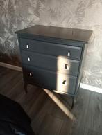 Antraciet commode + 2 nachtkastjes (opknapper), Gebruikt, Vintage, 3 of 4 laden, Minder dan 100 cm
