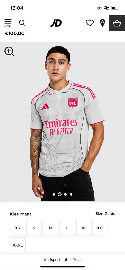 Olympique Lyon 2025/2025 derde voetbalshirt Ligue 1, Sport en Fitness, Voetbal, Nieuw, Shirt, Maat XS of kleiner, Ophalen of Verzenden
