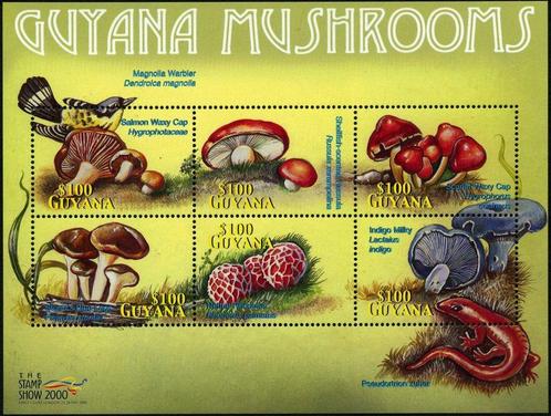 2000 Guyana Flora Planten Paddestoelen set 2, Postzegels en Munten, Postzegels | Thematische zegels, Postfris, Dier of Natuur