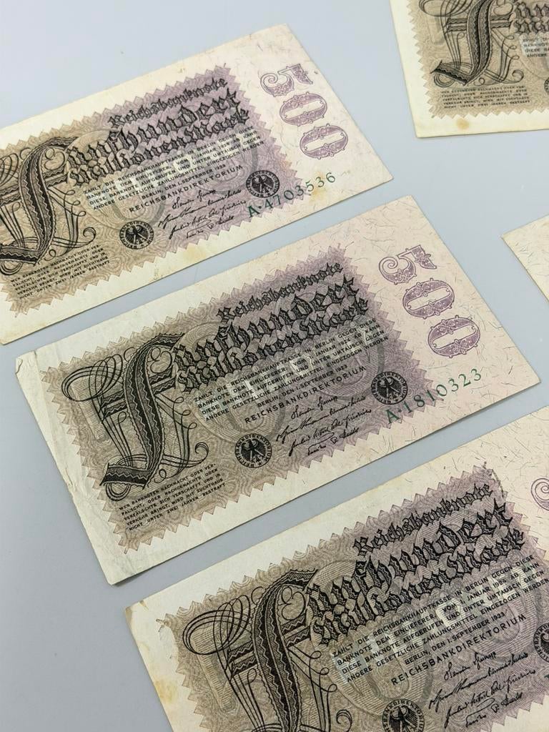 5x Duitse 500 Miljoen Mark 1923 Hyperinflatie Biljet germany, Postzegels en Munten, Bankbiljetten | Europa | Niet-Eurobiljetten