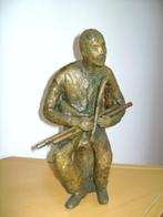 beeld uillean piper keramiek Iers Ierland, Verzamelen, Beelden en Beeldjes, Ophalen, Zo goed als nieuw, Mens