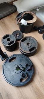 Complete halterset met bank en gewichten - 135kg, Ophalen