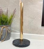 Keukenrolhouder Goudkleurig met Zwart Marmer, Ophalen, Nieuw