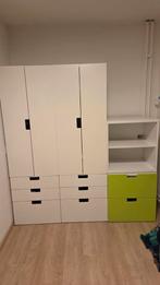 Ikea kledingkast wit met groene lades, Ophalen, Kunststof, Gebruikt, 150 tot 200 cm