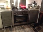 Bosch Vrijstaand Gasfornuis RVS 90cm met Oven, Gebruikt, Oven, Hete lucht, Ophalen of Verzenden
