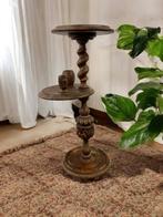 vintage houten pied de stal / bijzettafel / plantentafel, Antiek en Kunst, Ophalen