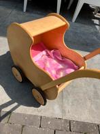 Stevige poppenwagen van hout incl matras&dekentje, Kinderen en Baby's, Speelgoed | Houten speelgoed, Ophalen, Gebruikt, Duw- of Trekspeelgoed