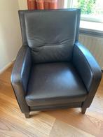 bruine leren fauteuils, Huis en Inrichting, Fauteuils, Ophalen, Gebruikt, 50 tot 75 cm, Leer