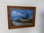 Hollands landschap met lijst en verlichting, Antiek en Kunst, Ophalen of Verzenden