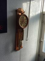 blank eiken slingerklok met gewichten Warmink Holland, Ophalen of Verzenden, Gebruikt, Analoog, Wandklok