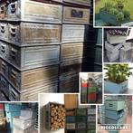 Industriële Bak Kist Mand Haardhout Houtmand, Opbergbakken, Ophalen of Verzenden, Metaal