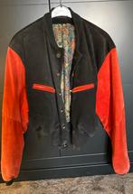 Echt suède bomberjack zwart/rood maat L vintage, Ophalen of Verzenden, Gedragen, Rood