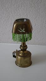 Koperen / messing olielampje met kapje, Ophalen of Verzenden