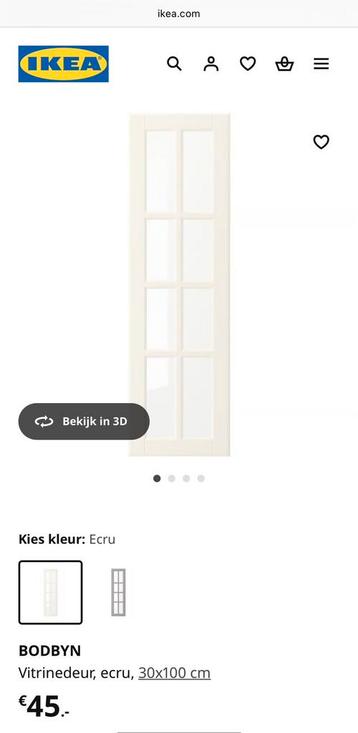 2x Ikea Bodbyn deurtjes met glas, 30x100 cm, zgan - afbeelding 11