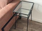 Bijzettafel zwart glas, Ophalen, 50 tot 100 cm, 25 tot 50 cm, Glas