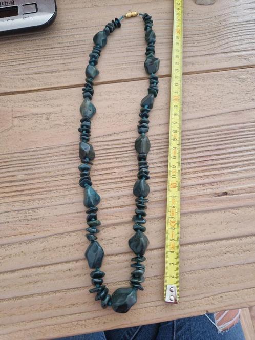Agaatketting donkergroen, Sieraden, Tassen en Uiterlijk, Antieke sieraden, Overige materialen, Met edelsteen, Ophalen of Verzenden