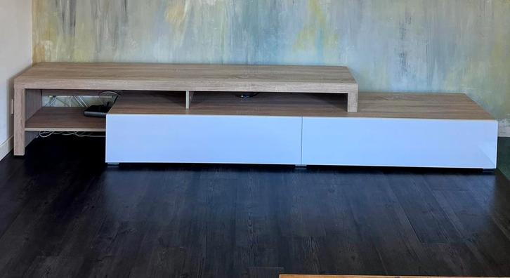 Witte Hoogglans TV Kast / Lage Kast, Huis en Inrichting, Kasten | Televisiemeubels, Gebruikt, Minder dan 100 cm, 150 tot 200 cm