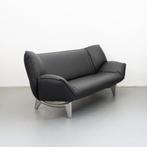 2x Leolux Tango 3-zits/223cm Bank Zwart Leer - Gepolijst, Driepersoons, 75 tot 100 cm, Ophalen of Verzenden, Zo goed als nieuw