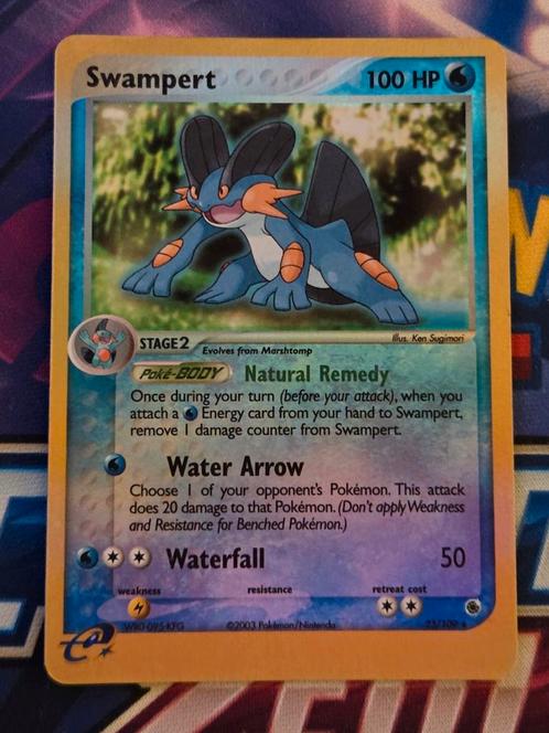 Swampert 23/109 EX Ruby Sapphire Reverse Holo - EXC, Hobby en Vrije tijd, Verzamelkaartspellen | Pokémon, Gebruikt, Losse kaart