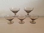 Vintage coupes rookglas bruine glazen antiek, Ophalen of Verzenden, Gebruikt, Overige typen
