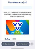 €150 VVV Cadeaukaart tegoed, Tickets en Kaartjes, Kortingen en Cadeaubonnen, Eén persoon, Cadeaubon, VVV-bon