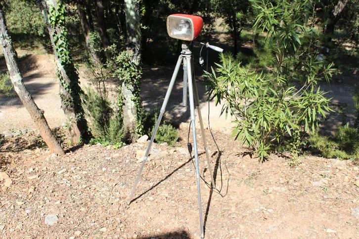 Brocante - Oude autolamp op statief!, Antiek en Kunst, Curiosa en Brocante, Ophalen of Verzenden