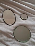 3 x Antieke Onderzetters met Spiegelrand ( 12,50 per stuk ), Antiek en Kunst, Ophalen of Verzenden, Rond, Minder dan 50 cm