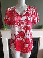 Saint Tropez rood parelmoer top shirt 34 XS S 36 Gratis verz, Verzenden, Zo goed als nieuw, Korte mouw, Maat 36 (S)