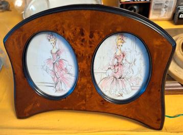 Oude Dubbele Fotolijst Wortelnoot Frans lijst ovaal glaa beschikbaar voor biedingen